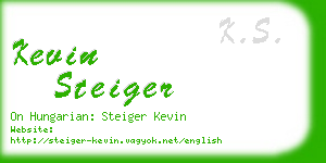 kevin steiger business card